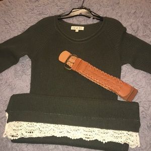 Pink Rose cropped sleeve sweater dress